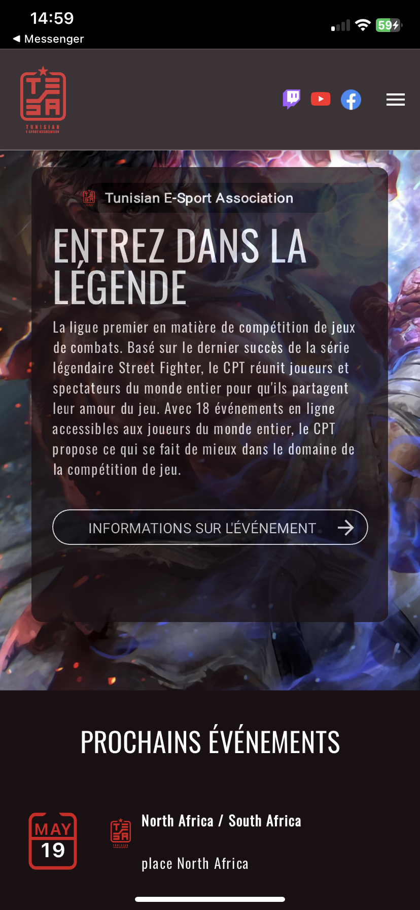 Tesa - écran d'accueil