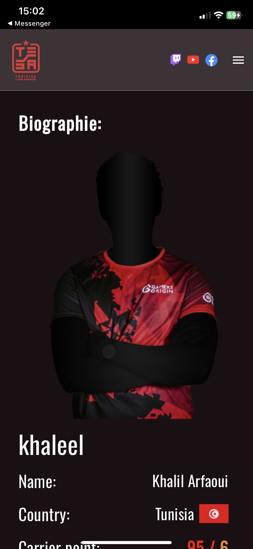 Tesa - profil joueur 1