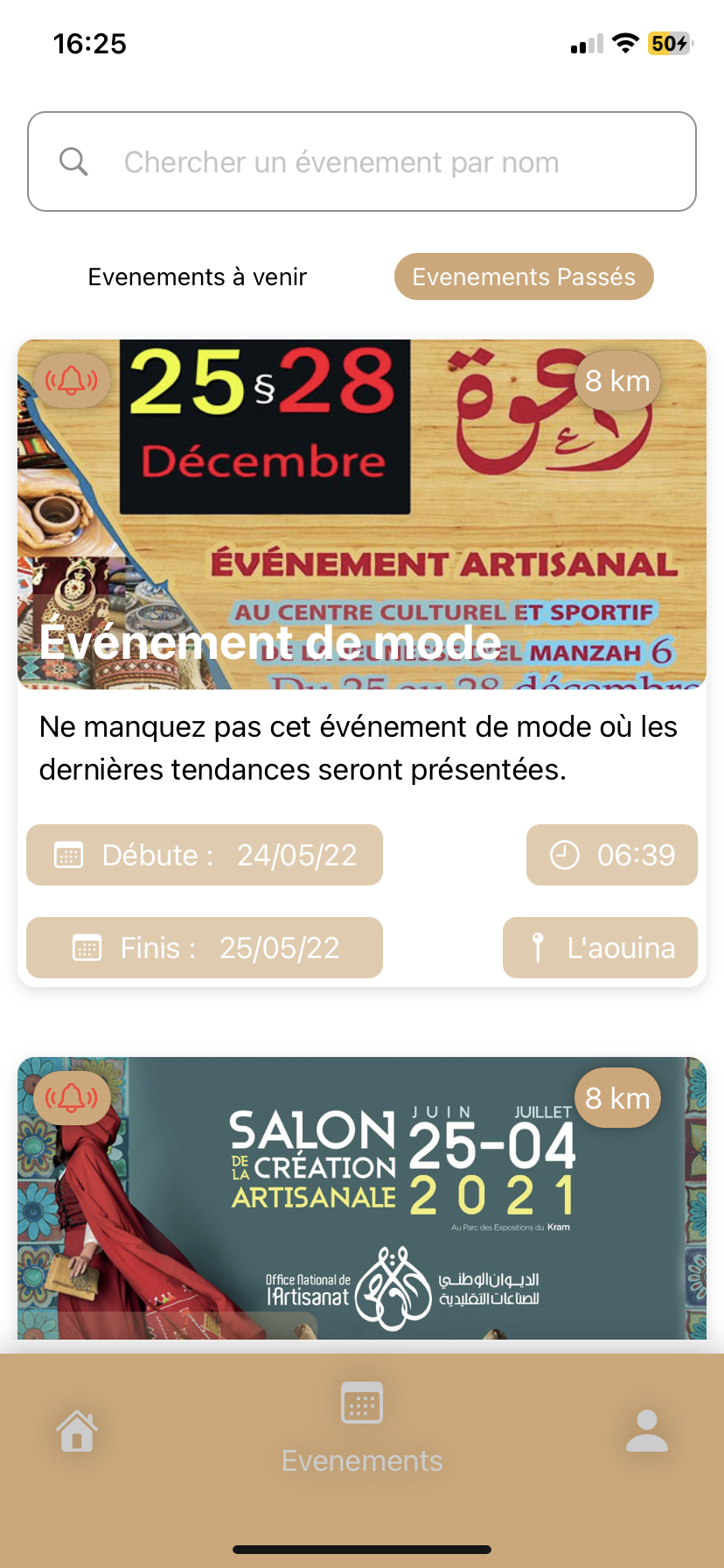 Artisan d'Art - liste des événements