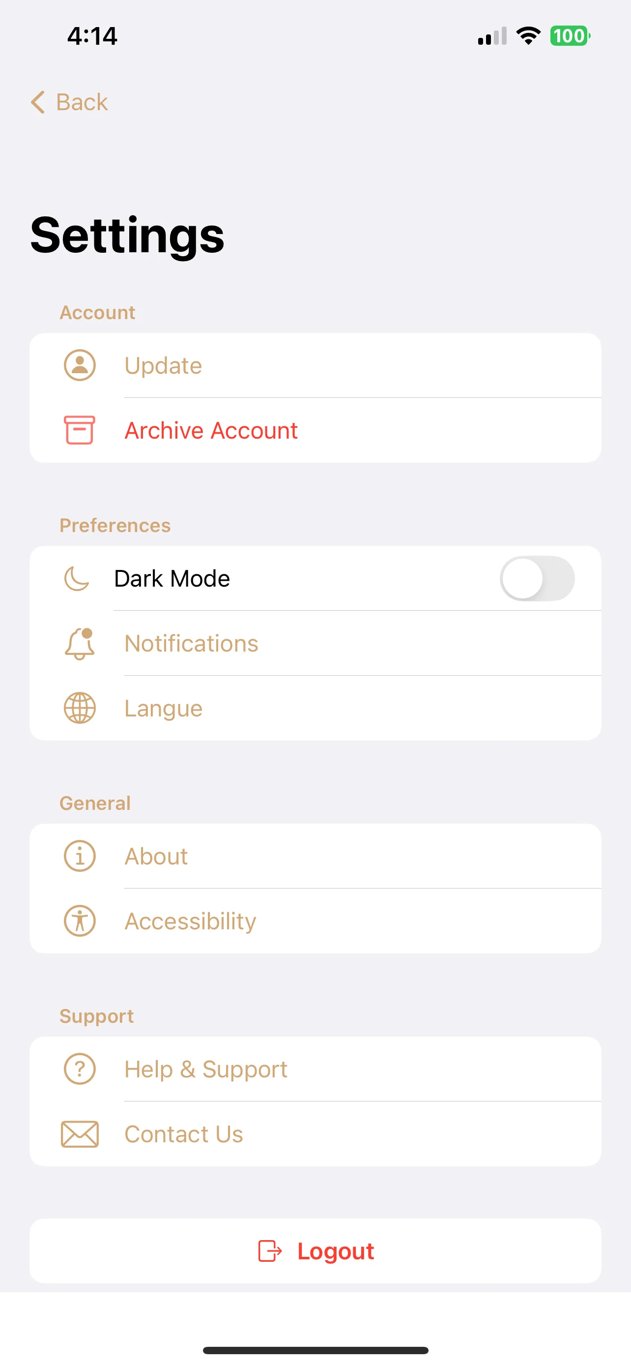 Artisan d'Art - Paramètres