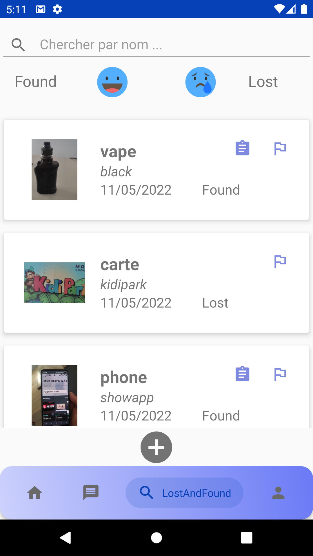 Lost & Found - question sécurité