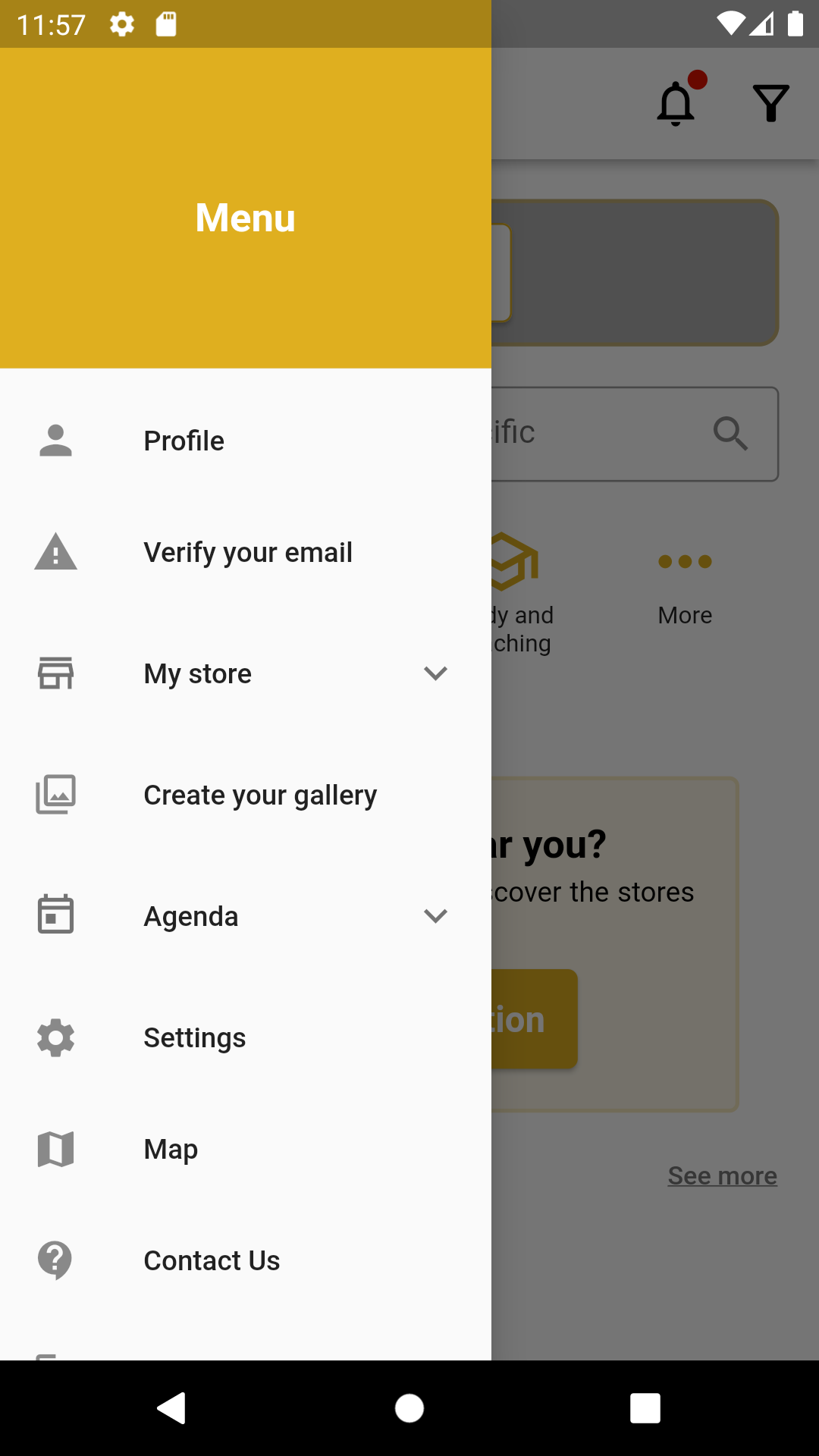 Randev - écran d'accueil